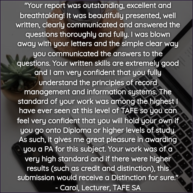 Text on image testimonial