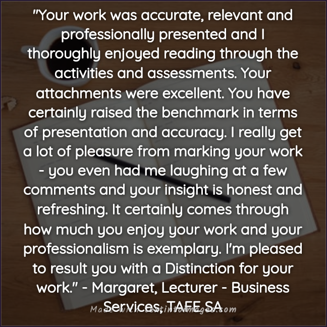 Text on image testimonial