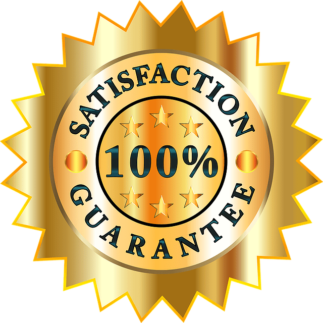 Image of a gold star with wording Satisfaction Guarantee.